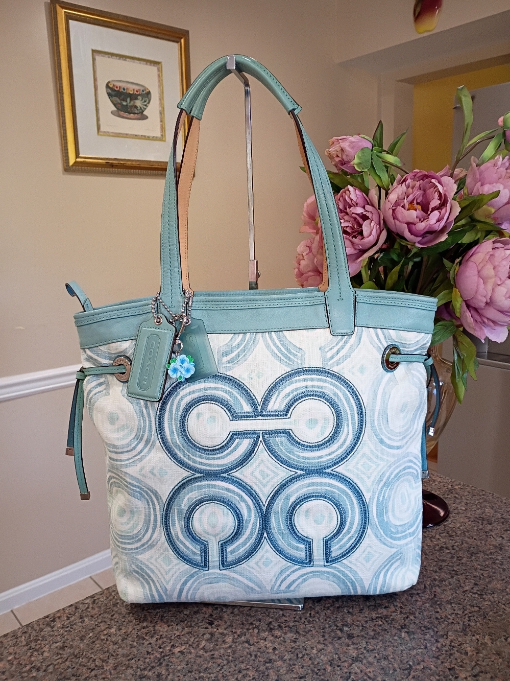 NWT Coach Audrey Signatute Op Art Swirl Tote - Picture 3 of 17